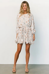Galia Mini Dress | Beige Floral